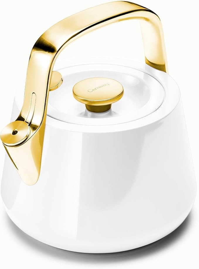 Caraway 2 Quart Whistling Tea Kettle - Durable Stainless Steel Tea Pot - Fast Boiling, Stovetop A... | Amazon (US)