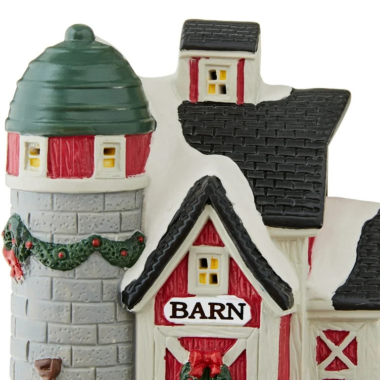 Porcelain Barn Mini Christmas Village Building, Multicolor, 3.93", by Holiday Time | Walmart (US)