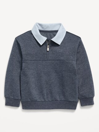 Oversized Unisex Collared Quarter-Zip Sweatshirt for Toddler | Old Navy (US)