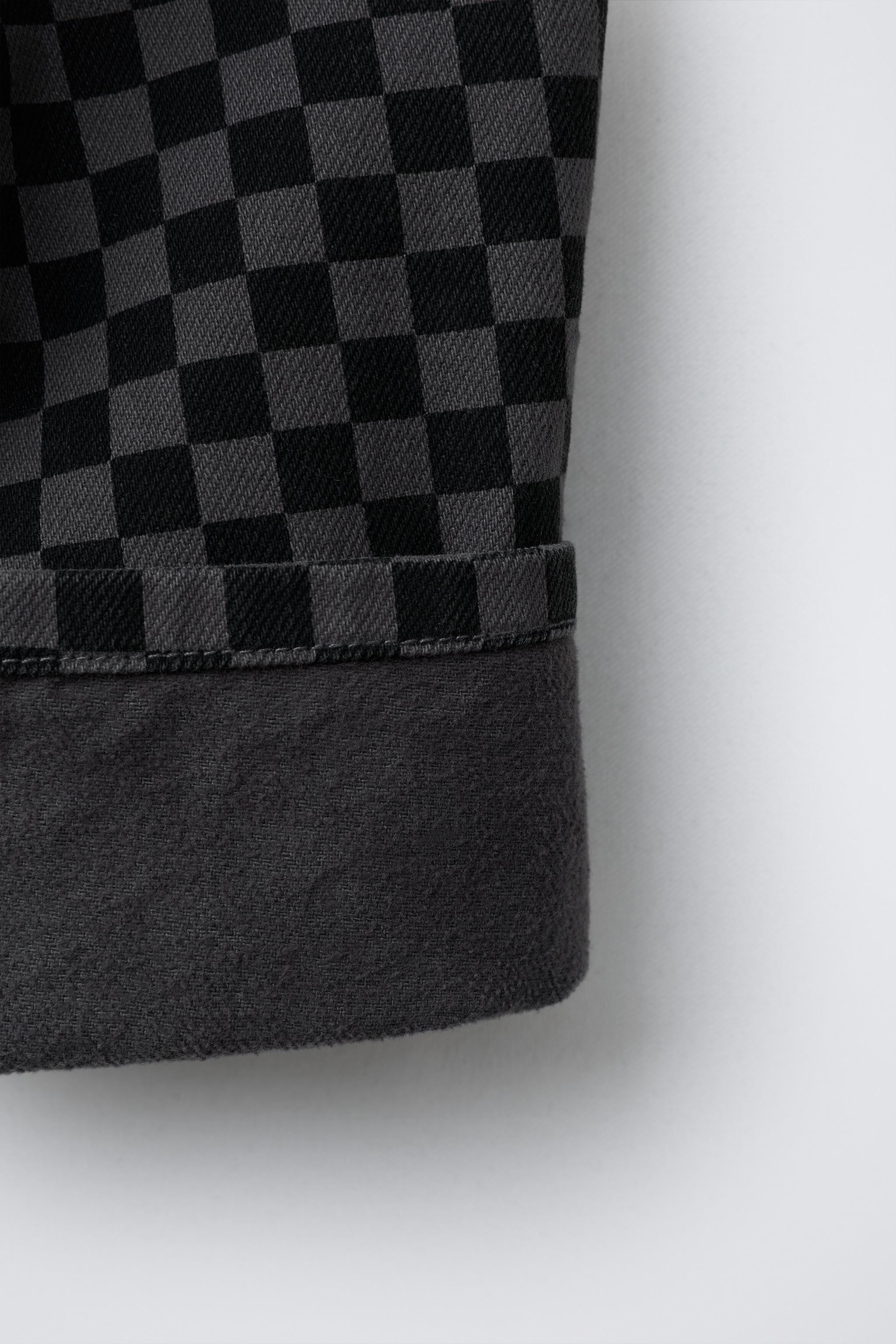 WARM CHECK BAGGY TWILL TROUSERS | Zara UK