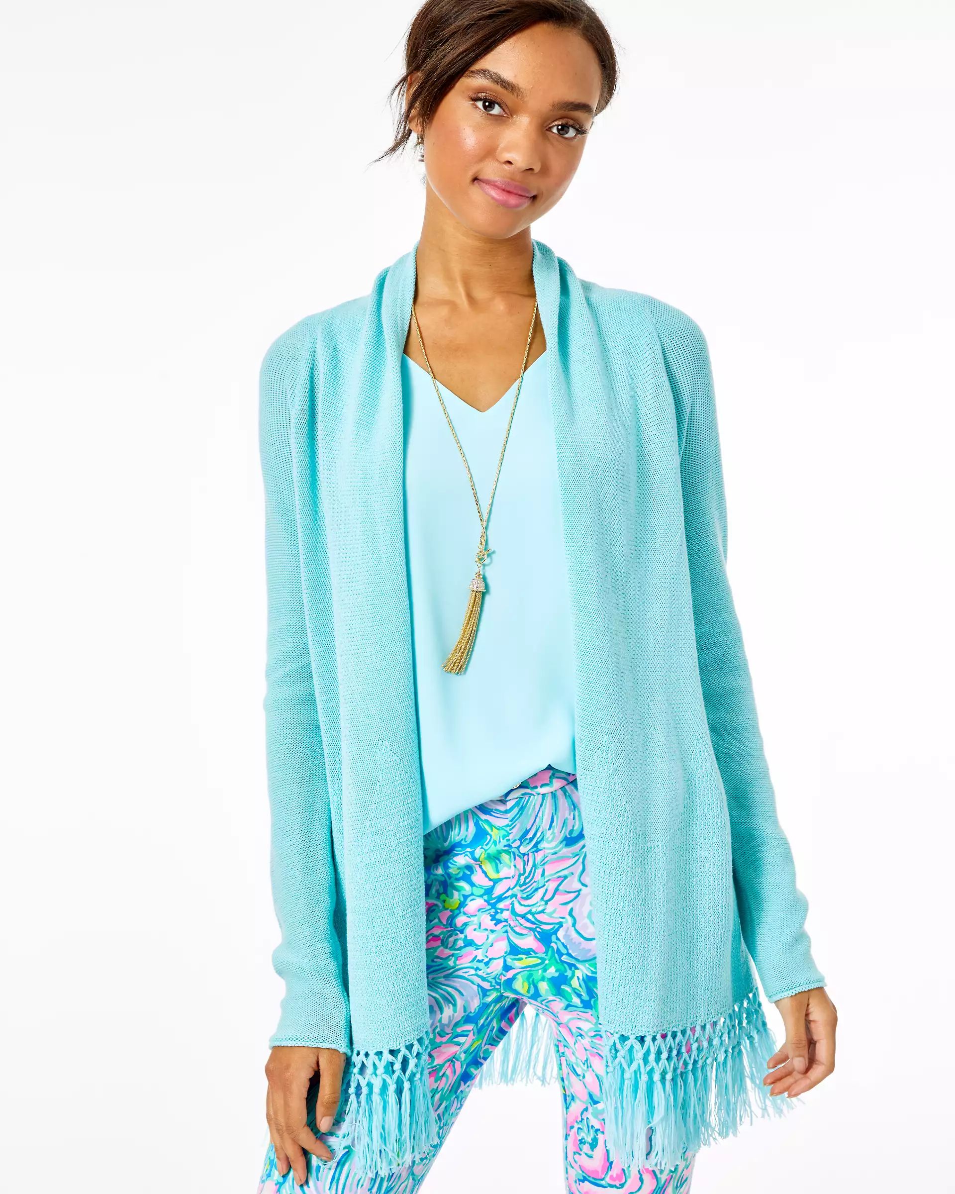 Tatum Long Fringe Hem Cardigan | Lilly Pulitzer