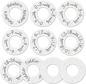 Baby Closet Dividers - Set of 10 from Newborn to Toddler and 2 Blanks with Colored Box,Baby Size ... | Amazon (US)