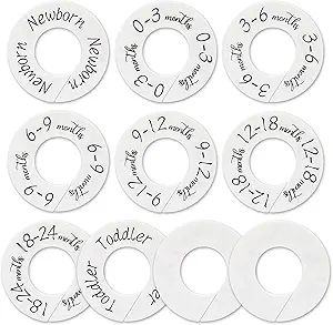 Baby Closet Dividers - Set of 10 from Newborn to Toddler and 2 Blanks with Colored Box,Baby Size ... | Amazon (US)