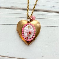 Last One - Lenora Dame Cotton Candy Heart Locket Necklace | Etsy (US)