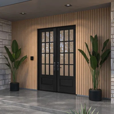 G7512-SW-96 | 96" Double Door, RTA Prehung Exterior, SDL 12 Lite 3/4 Lite, 1 Panel, Unfinished Mahogany Wood | Wayfair North America