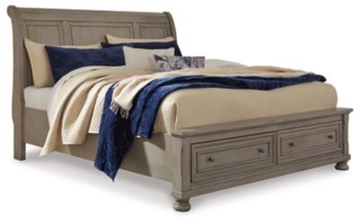 Lettner King Sleigh Bed with 2 Storage Drawers | Ashley Homestore