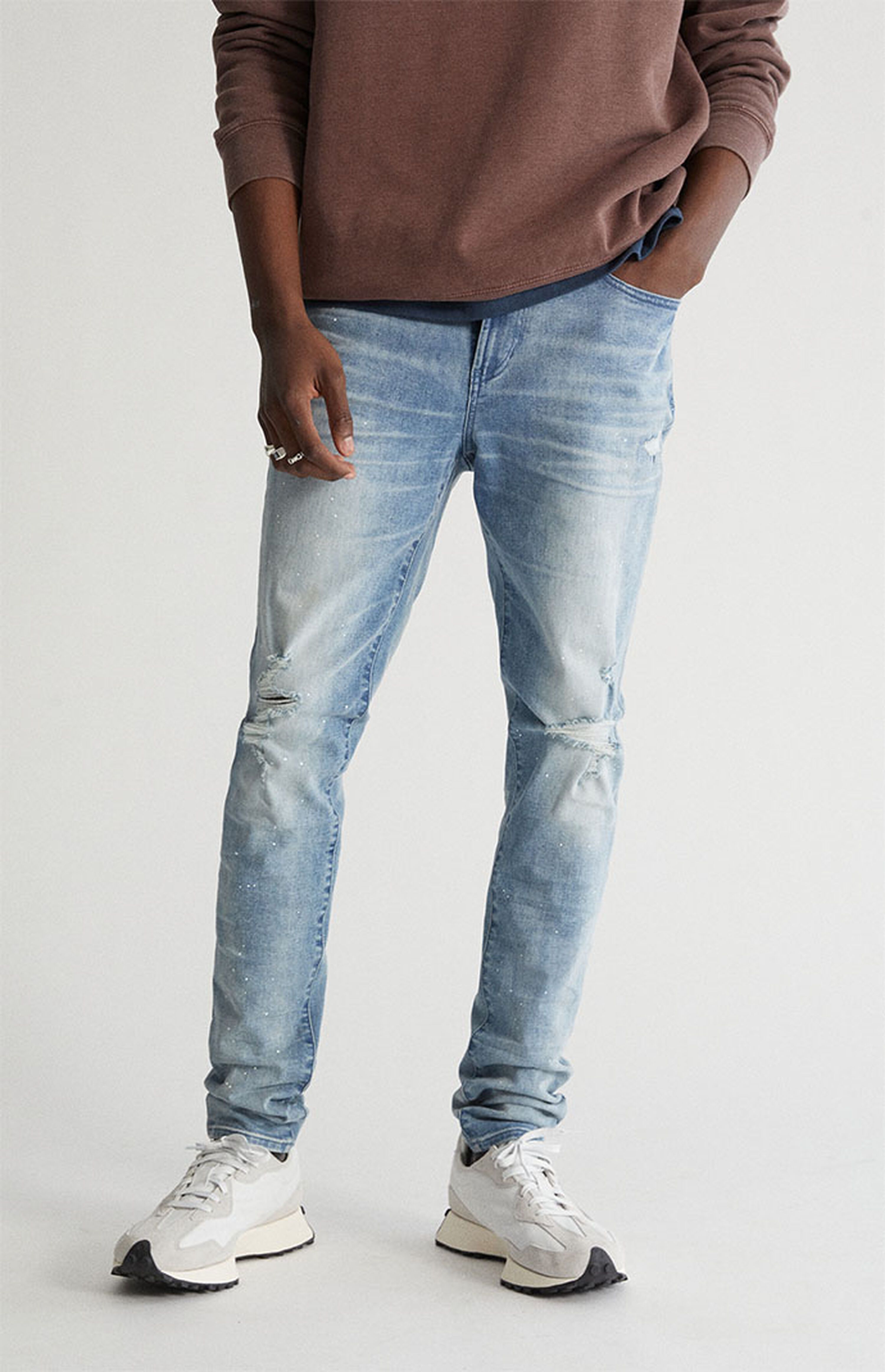 PacSun Light Ripped Stacked Skinny Jeans | PacSun | PacSun