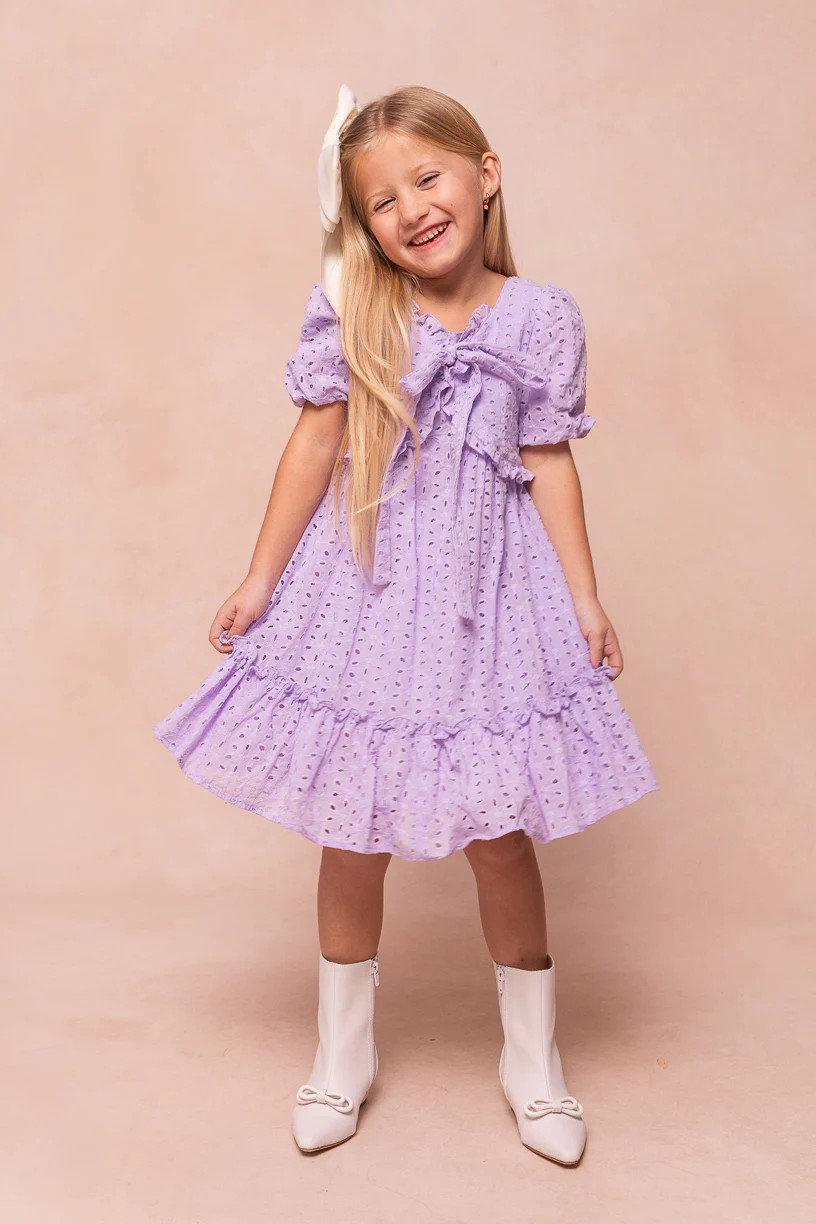 Mini Picnic Dress in Lavender Eyelet | Ivy City Co