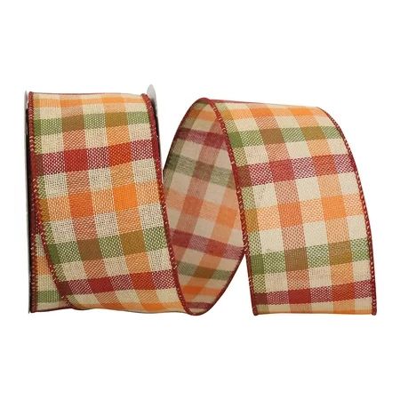 Reliant Ribbon Wired Edge Tonal Plaid Ribbon, Multicolor, 2.5 Inches x 10 Yards, Sold Individually | Walmart (US)