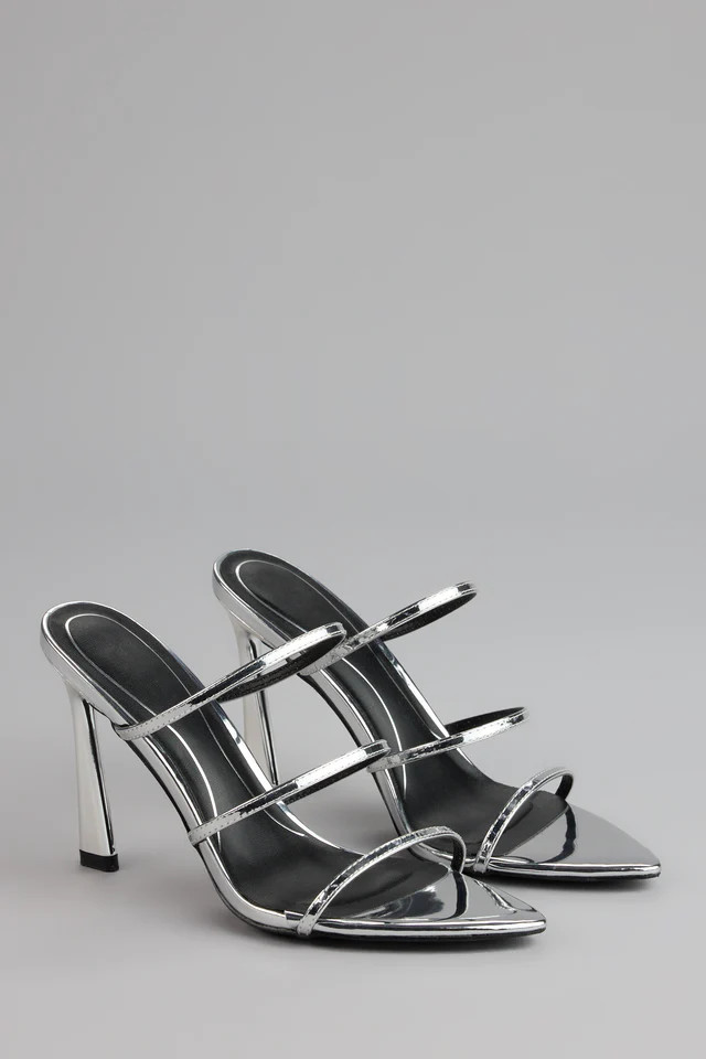 Glow Up Metallic Strappy Stiletto Heels | Windsor Stores