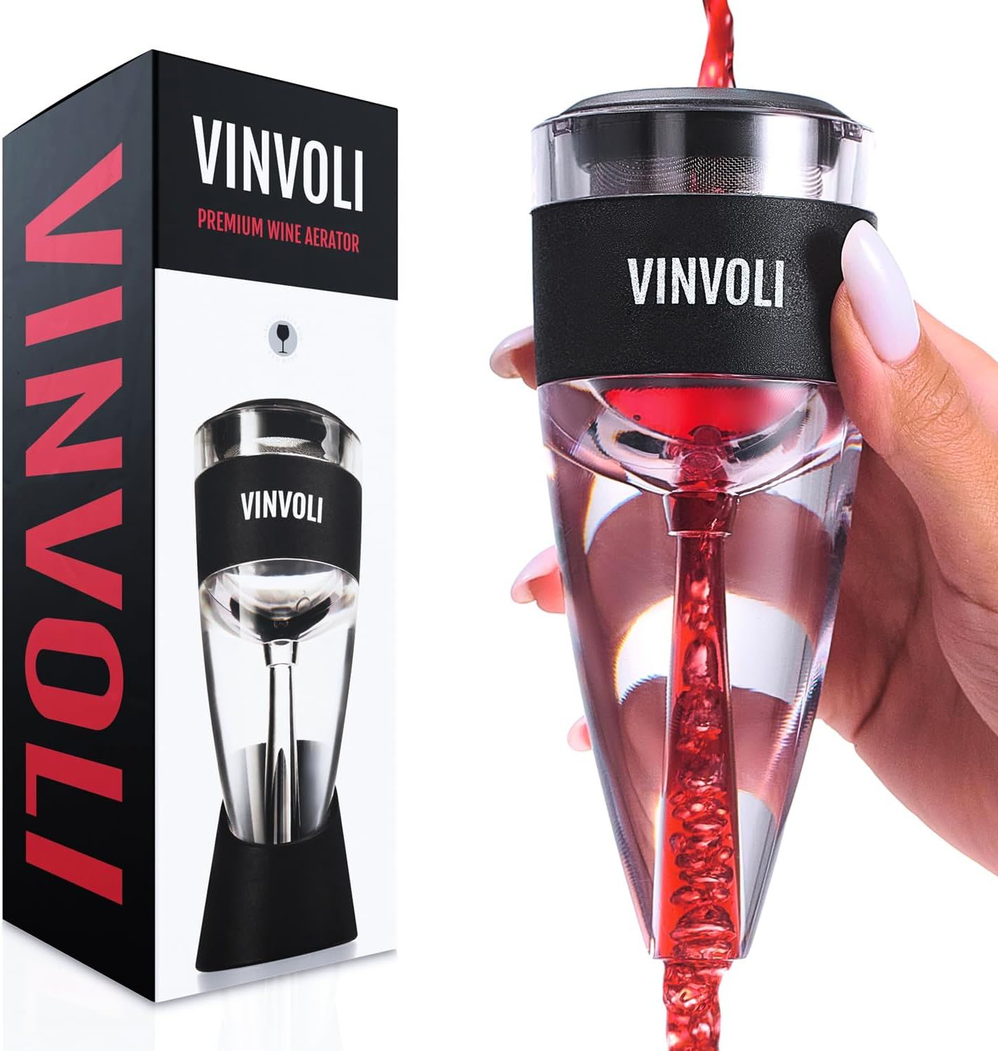 Vinvoli Luxury Wine Aerator - Improved 2024 Red Wine Aerator Decanter with Unique Three-Stage Aer... | Amazon (US)