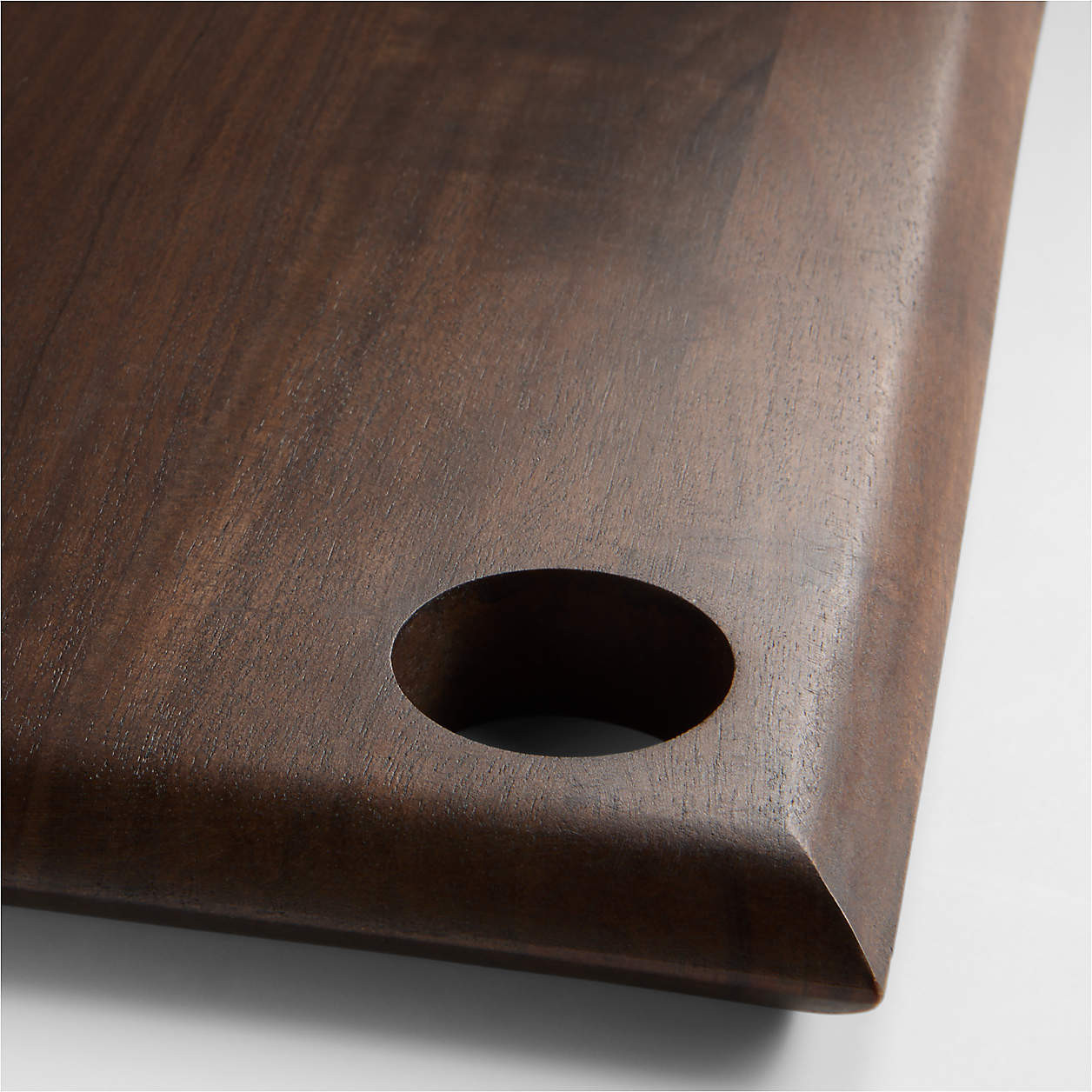 Madeira Small Walnut-Finished Acacia Wood Serving Board | Crate & Barrel | Crate & Barrel