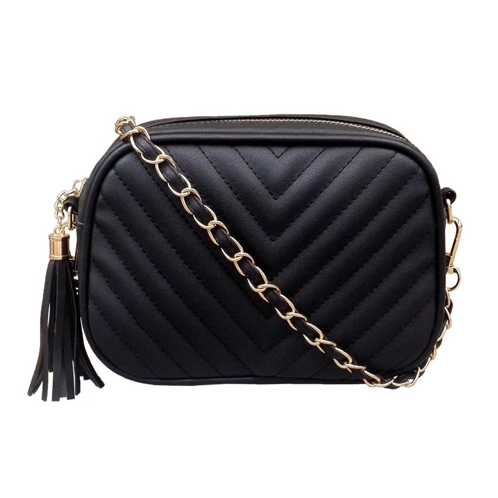 New Women's PU Leather Bag Fashion Casual Chain Bag Embroidery Thread Crossbody Bag Tassel Should... | Walmart (US)