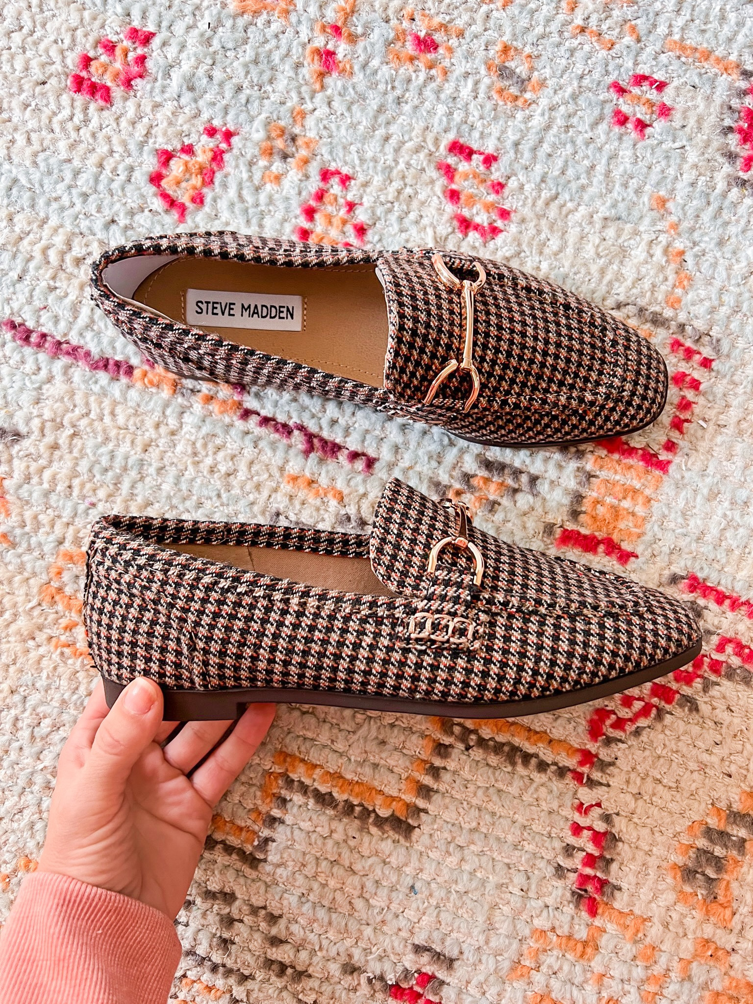 These brown plaid loafers from Steve Madden are under $100 and so stinking cute. They are slightly narrow, and I have a wide foot, so these are going back. If you have a narrow foot, try these loafers!

#LTKshoecrush #LTKunder100 #LTKSeasonal