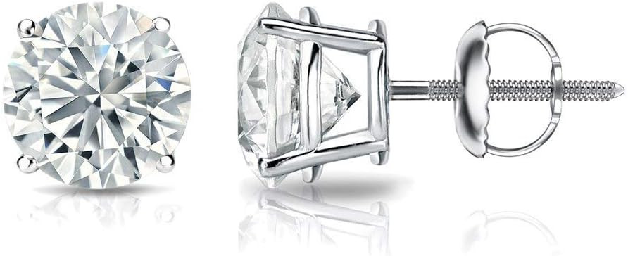 1/4 to 2 Carat Lab Grown Diamond Round Stud Earrings in 14k Gold (E-F, SI1-SI2, cttw), 4-Prong Ba... | Amazon (US)