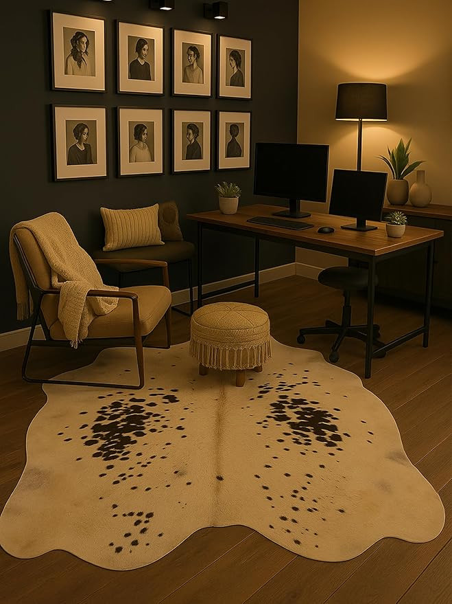 Jild Genuine Cowhide Rugs - Natural Leather Hide Rugs for Living Room - Vintage Style Real Cowhid... | Amazon (US)