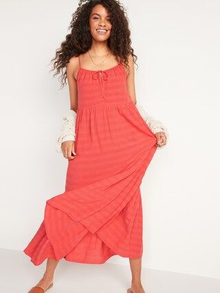 Tiered Tie-Front Maxi Swing Sundress for Women | Old Navy (US)