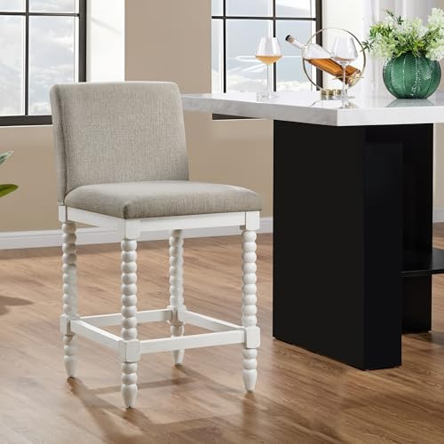 DUHOME Spindle Counter Stool with Padded Spring Seat,Wooden Bar Stools Farmhouse 26 Inch Counter Height Stools Chairs with Spindle Back for Kitchen Island | Amazon (US)