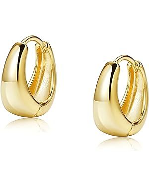 Me&Hz Gold Huggie Earrings Small Huggie Hoop Earrings for Women 14K Gold Plated Hypoallergenic Cu... | Amazon (US)