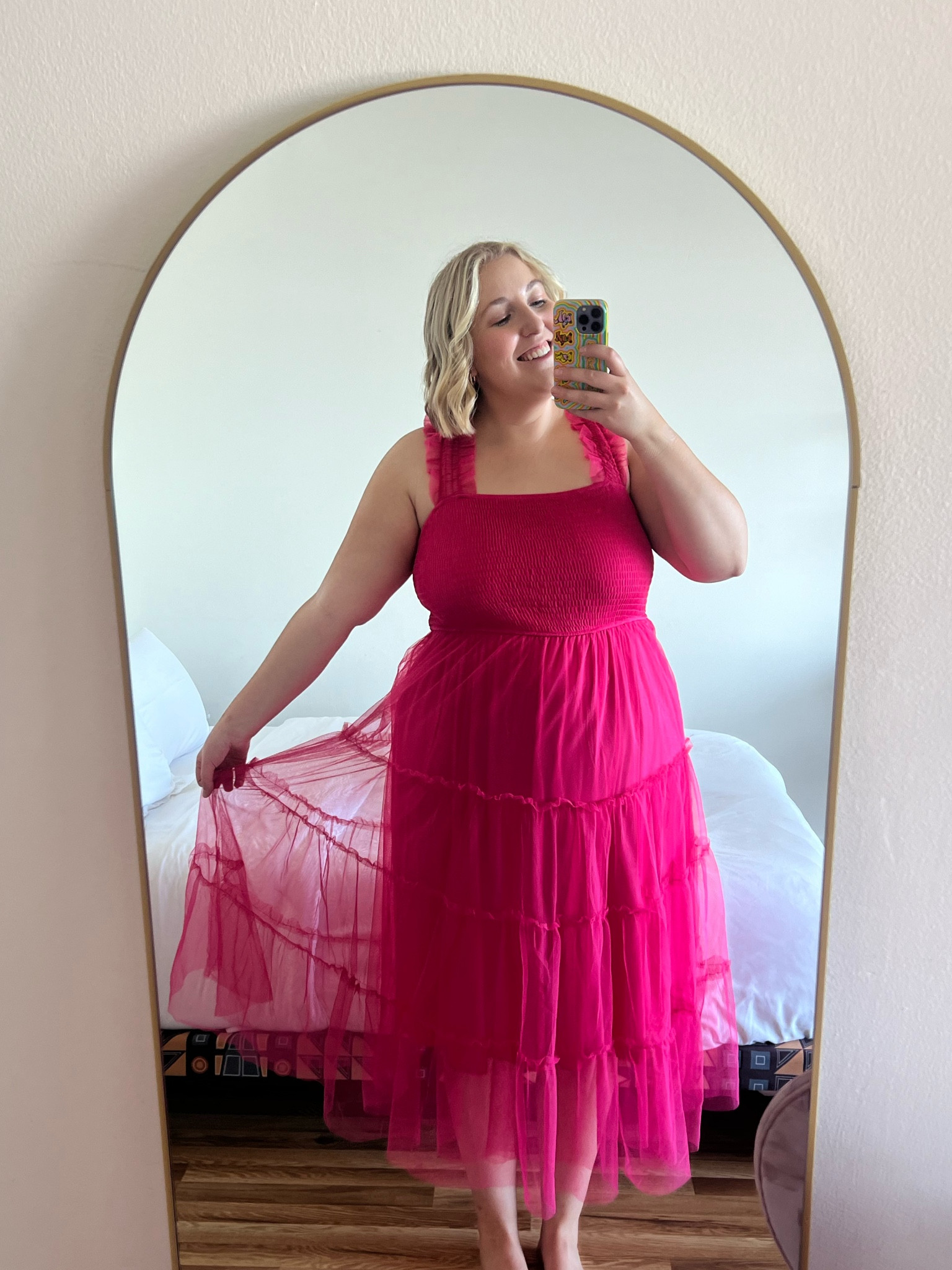 Date night dress to see Wicked! Soft tulle, not scratchy! Elastic straps, stretchy smocked top - wearing XL - comes in SO many colors! 

#LTKPlusSize #LTKStyleTip #LTKMidsize