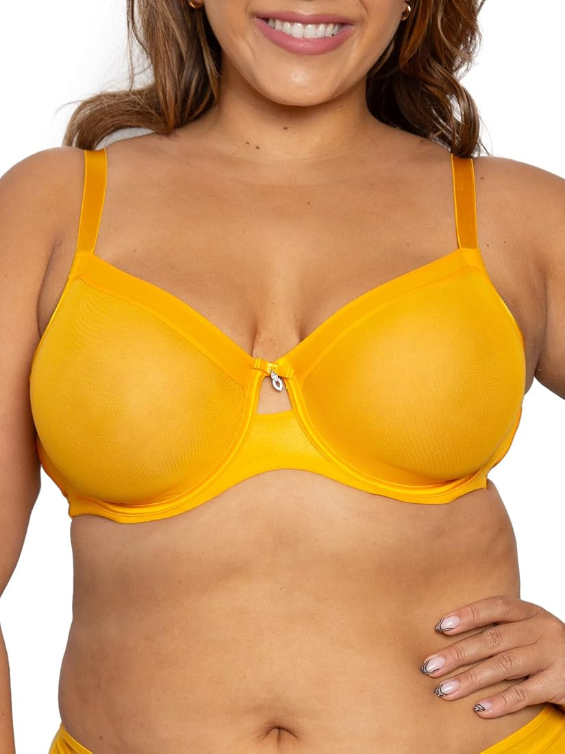 Women's Sheer Mesh Full Coverage Unlined Underwire, Sexy Supportive Plus Size, See-Through Bras | Amazon (US)