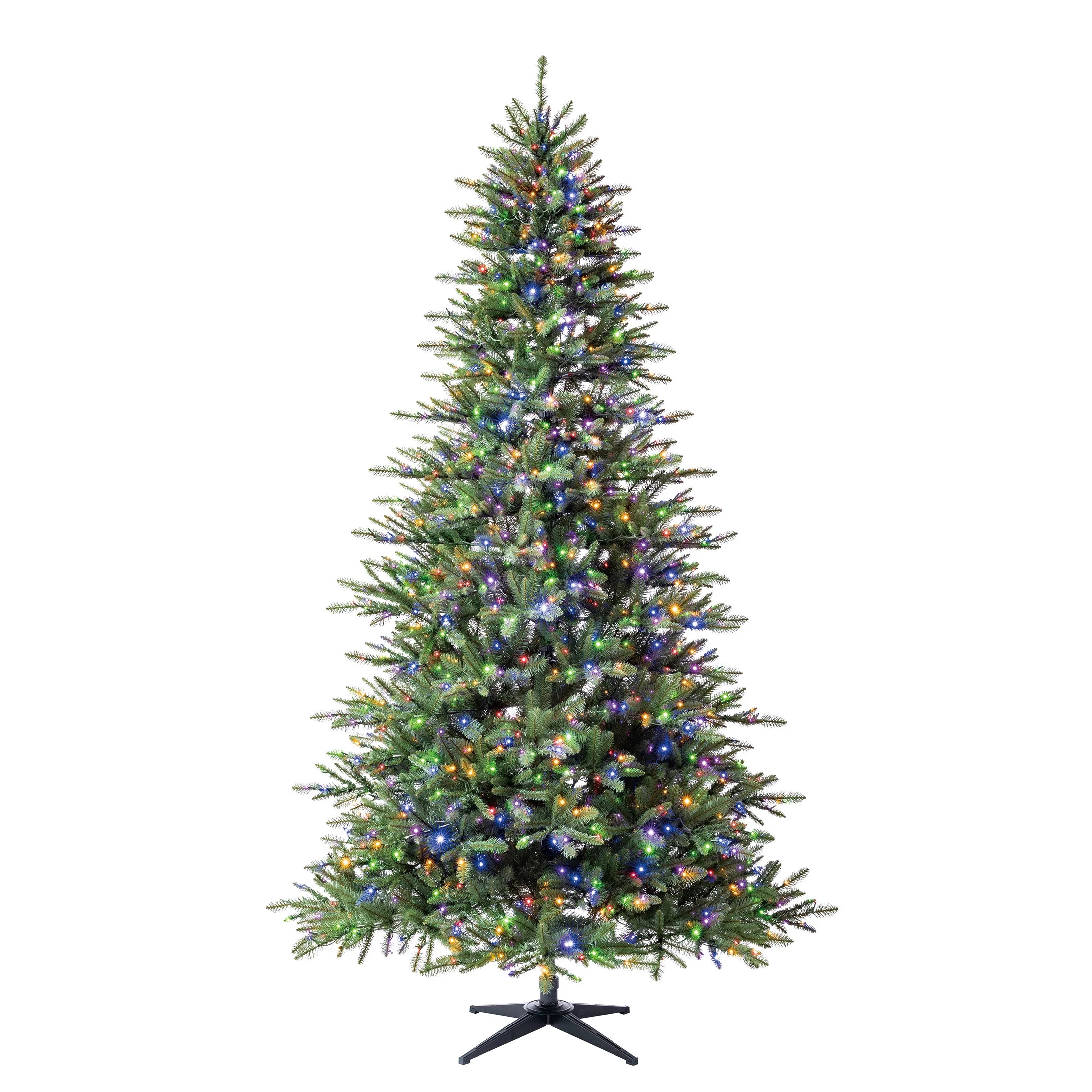 9' Pre-Lit Milford Pine Green Artificial Christmas Tree with LumaDazzle Color-Changing Twinkle LE... | Walmart (US)