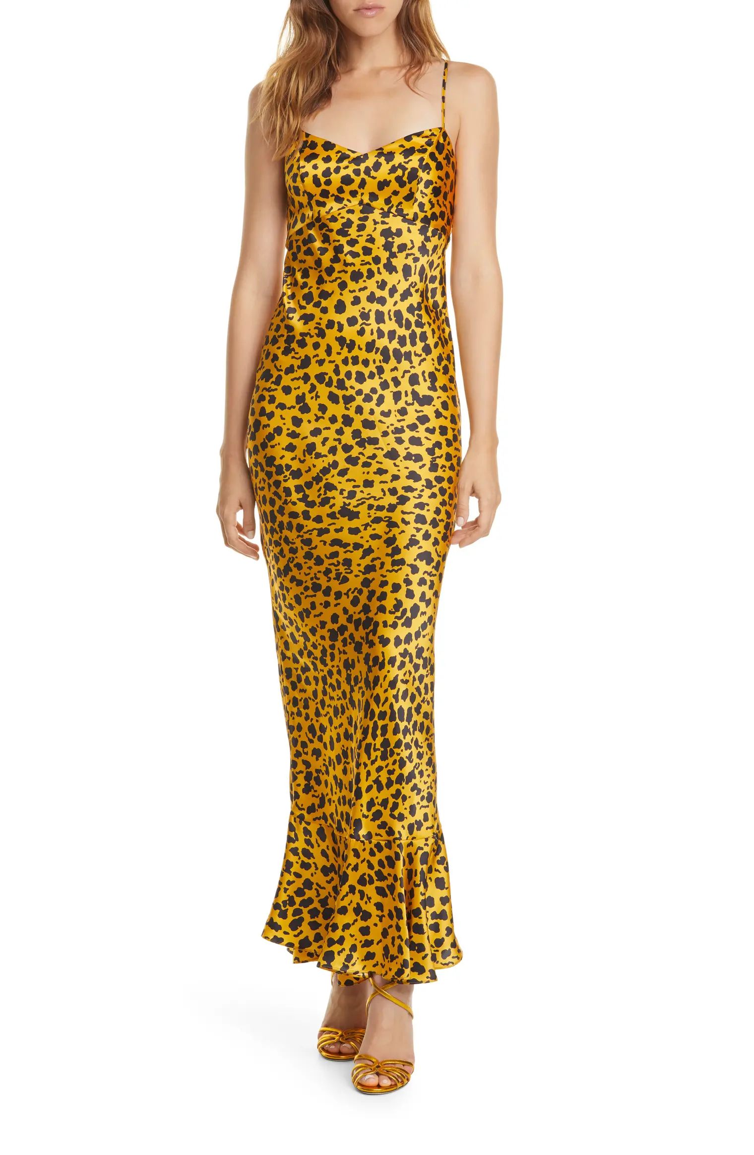 Mimi Leopard Silk Satin Maxi Dress | Nordstrom