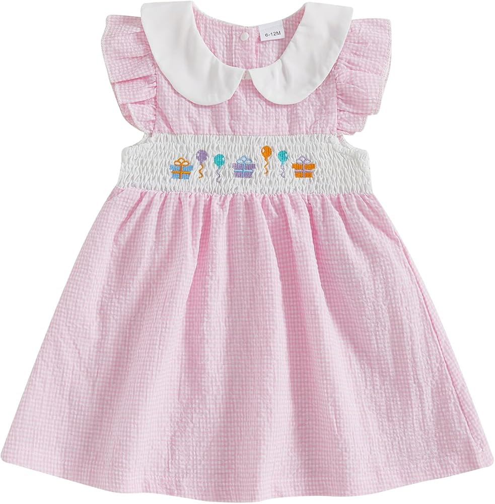 Socutebabe Birthday Outfit Girl Donut Birthday Girl Dress Peter Pan Collar Dresses Toddler Little... | Amazon (US)