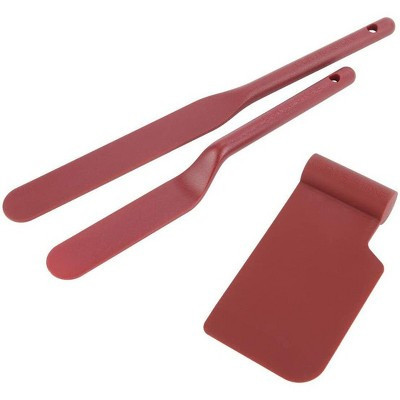 Lexi Home 3-Piece Nylon Baking Spatulas & Bowl Scraper Set - Burgundy | Target