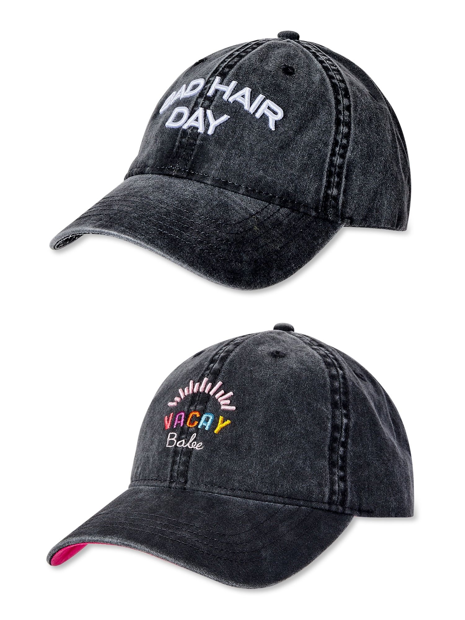 Time and Tru Women's Fashion Baseball Cap, 2-Pack | Walmart (US)