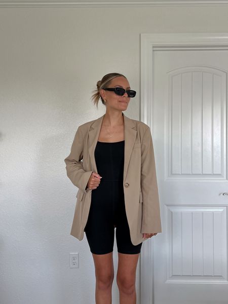 amazon oversized blazer and romper! 🫶🏻 #amazonfashion #amazonfashion 

#LTKstyletip #LTKfindsunder100 #LTKfindsunder50