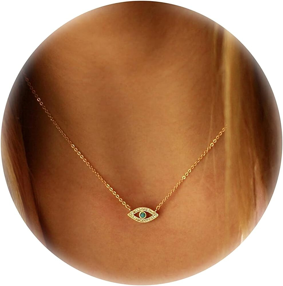 Collner 14K Gold Heart Pendant Necklace for Women Dainty Star Necklace Tiny Evil Eye Choker Neckl... | Amazon (US)