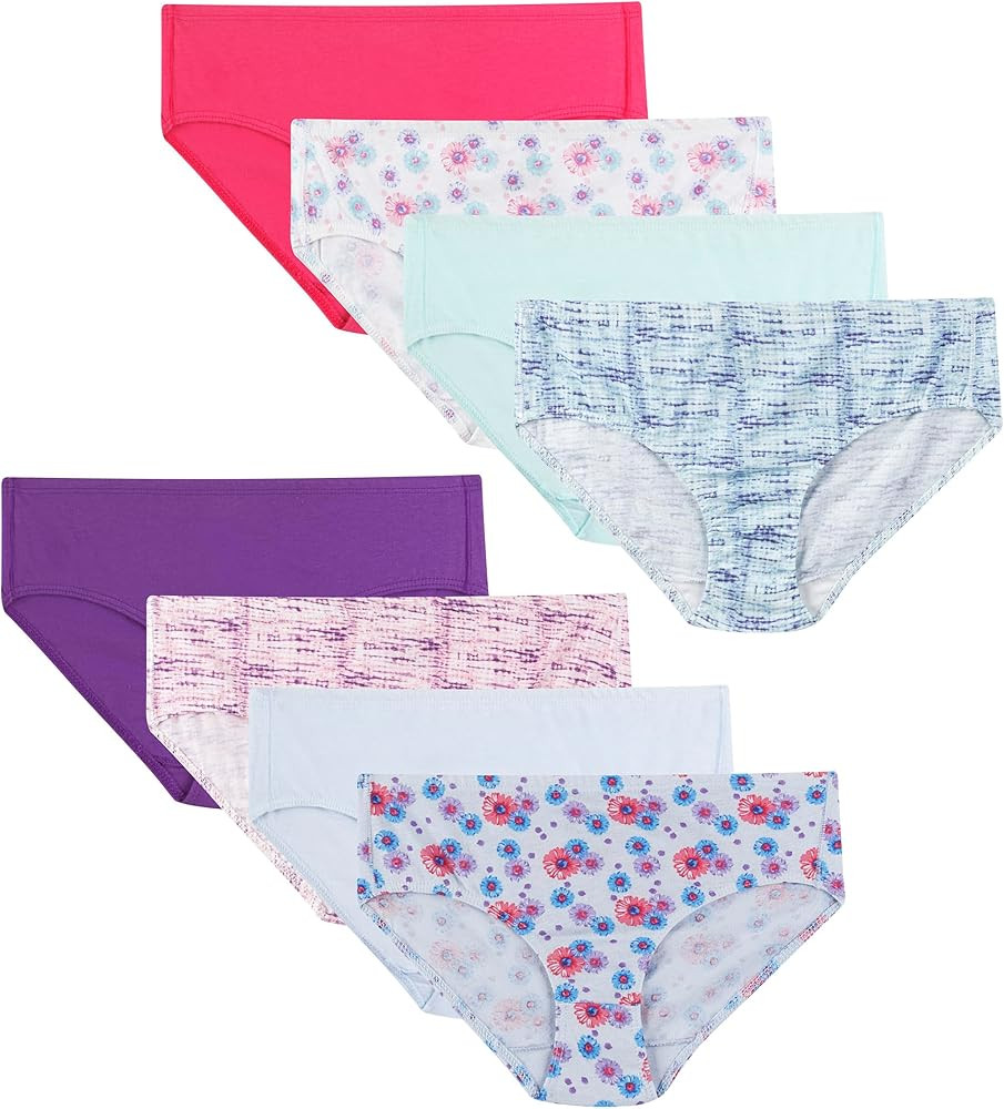 Hanes Ultimate Girls' Underwear, Pure Comfort Organic 100% Cotton Panties, Briefs & Hipsters, 8-P... | Amazon (US)