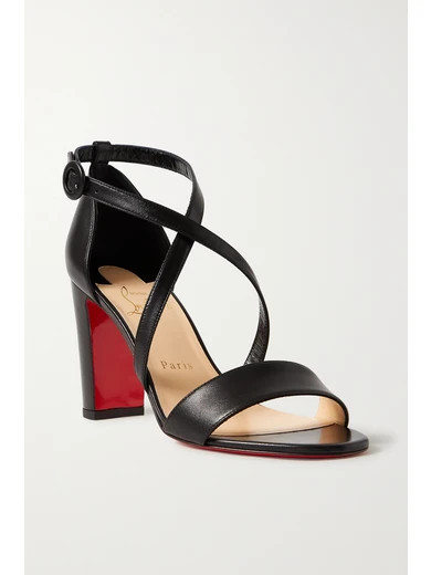 Christian Louboutin - Loubi Bee 85 Leather Sandals - Black | NET-A-PORTER (US)