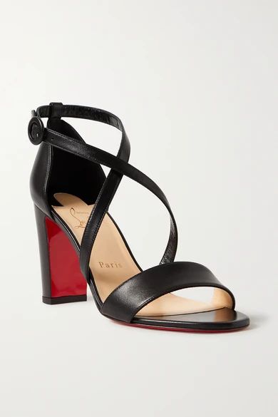 Christian Louboutin - Loubi Bee 85 Leather Sandals - Black | NET-A-PORTER (US)