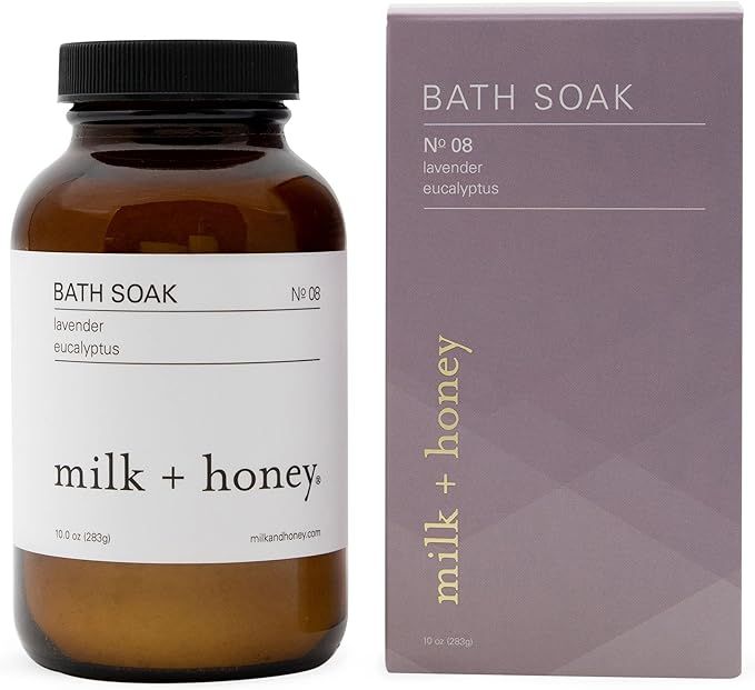 milk + honey Calming Bath Soak No. 8, Moisturizing Epsom Salt Bath Soak with Lavender and Eucalyp... | Amazon (US)