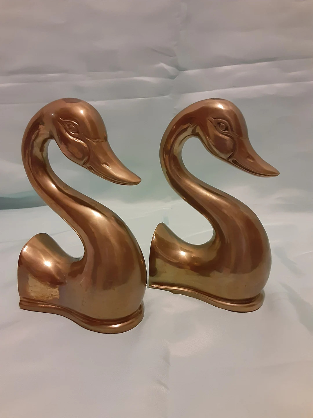 Vintage Solid Brass Graceful Swan Bird Bookends | Etsy (US)