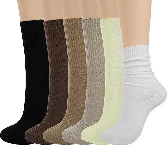 BomKinta Crew Socks for Women - Thin Solid Cotton Socks - Casual Cute Above Ankle Socks | Amazon (US)