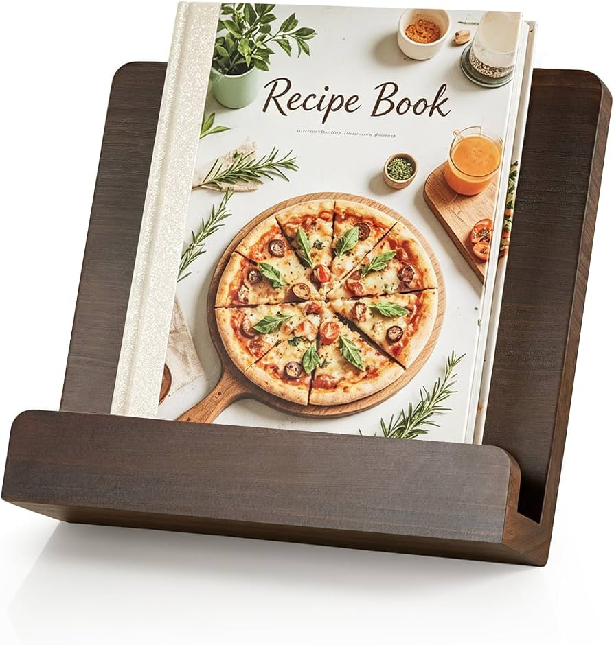 Dahey Wood Cookbook Stand Adjustable Recipe Book Holder for Kitchen Counter     Hands-Free Viewin... | Amazon (US)