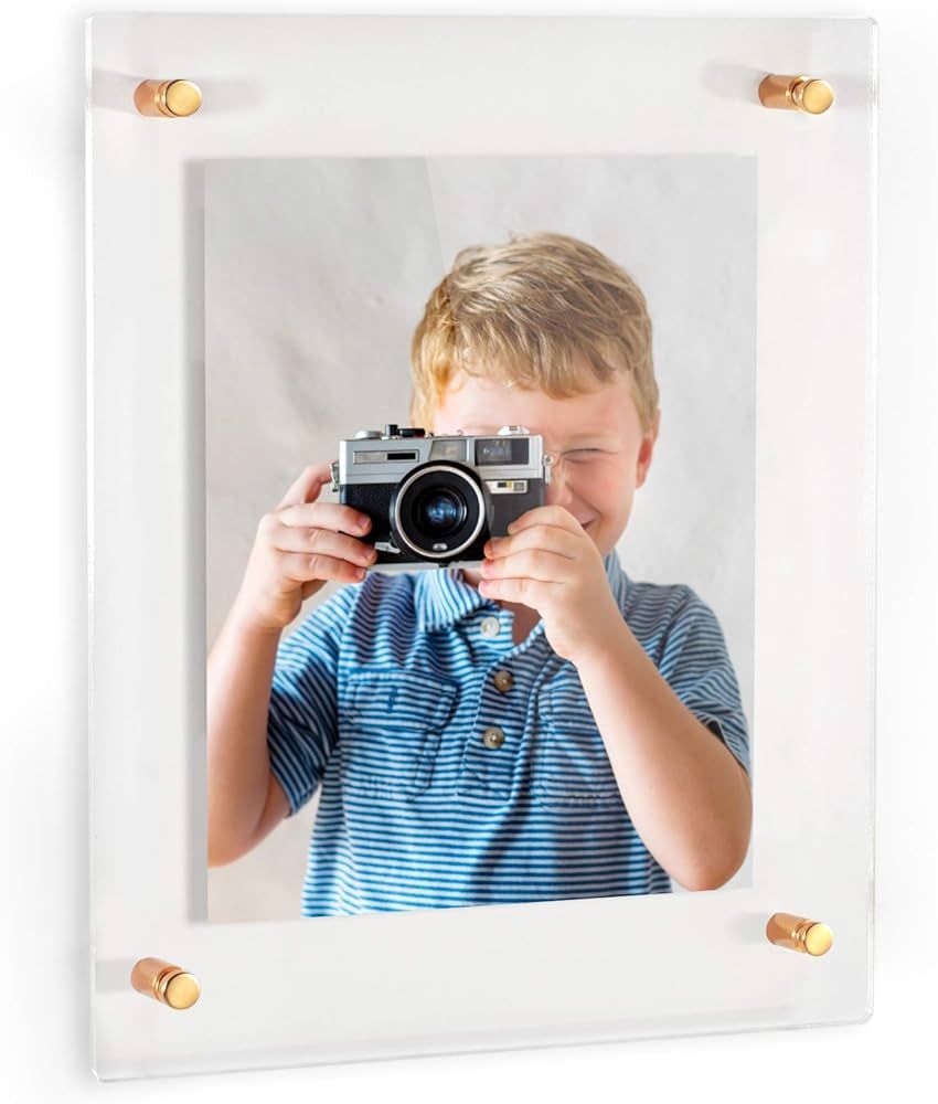 ArtToFrames Floating Acrylic Frame for Pictures Up To 16x20 inches (Full Frame is 20x24) with Gol... | Amazon (US)