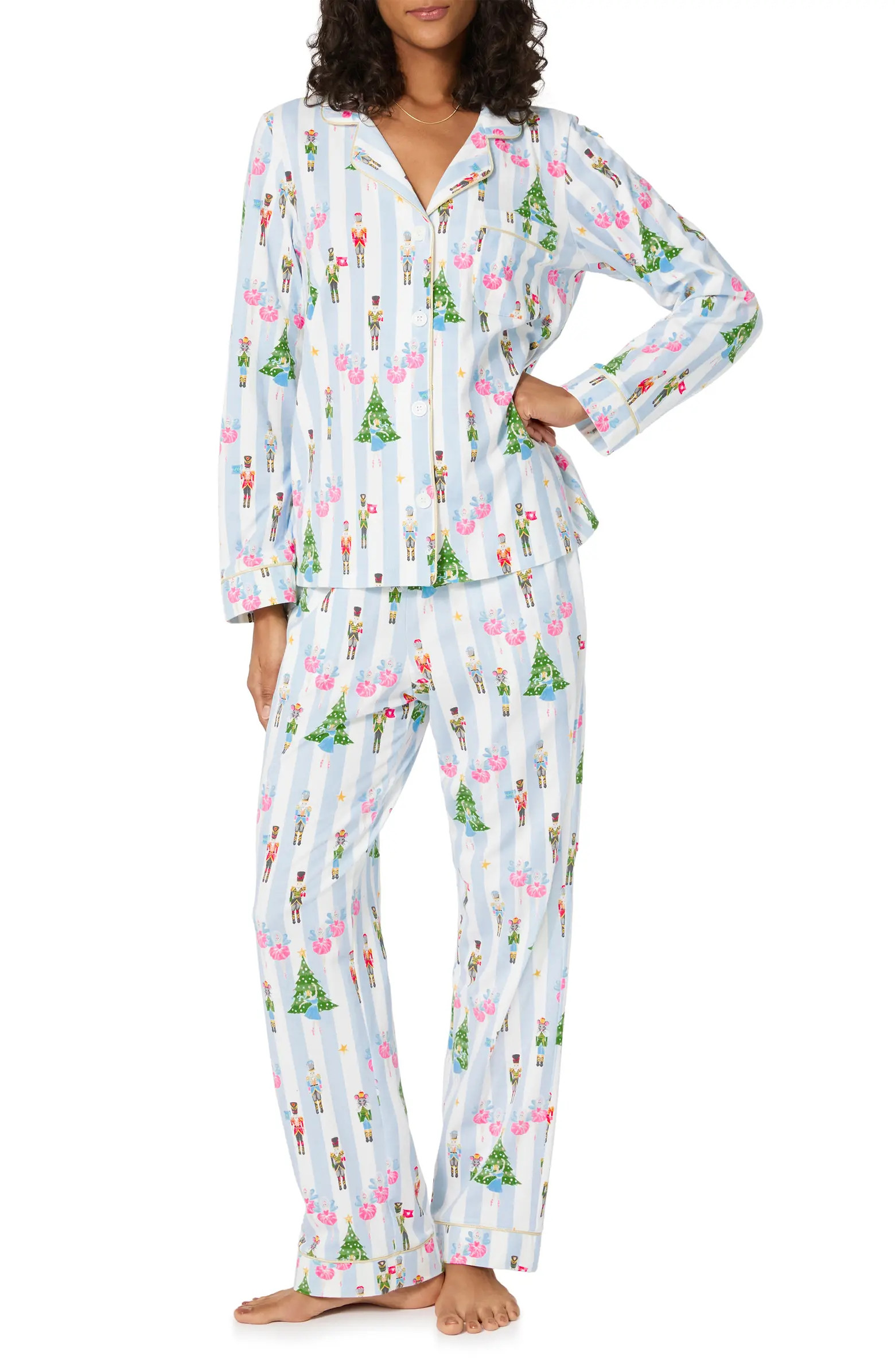 Print Stretch Organic Cotton Pajamas | Nordstrom