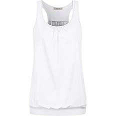 Miusey Womens Sleeveless Round Neck Loose Fit Racerback Yoga Tank Top | Amazon (US)