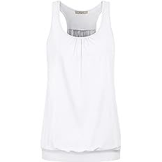 Miusey Womens Sleeveless Round Neck Loose Fit Racerback Yoga Tank Top | Amazon (US)