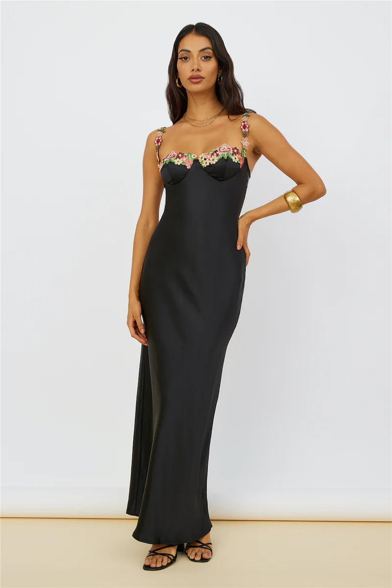 Magnetic Forces Maxi Dress Black | Fortunate One