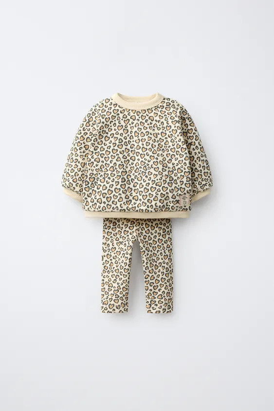 ANIMAL PRINT SWEATSHIRT AND LEGGINGS SET | Zara US