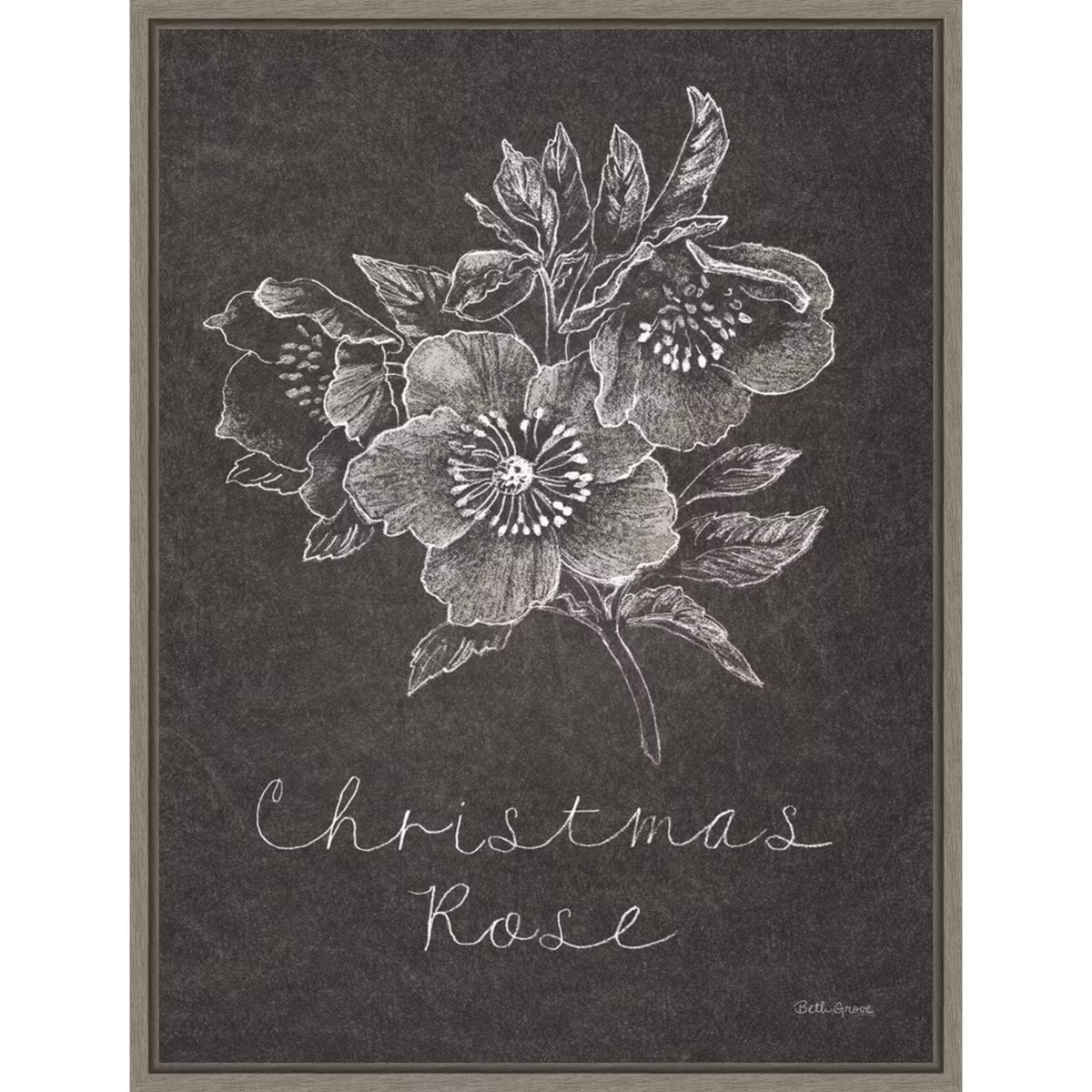Amanti Art Black and White Chalkboard Christmas III by Beth Grove Canvas Wall Art Print Framed 23... | Target