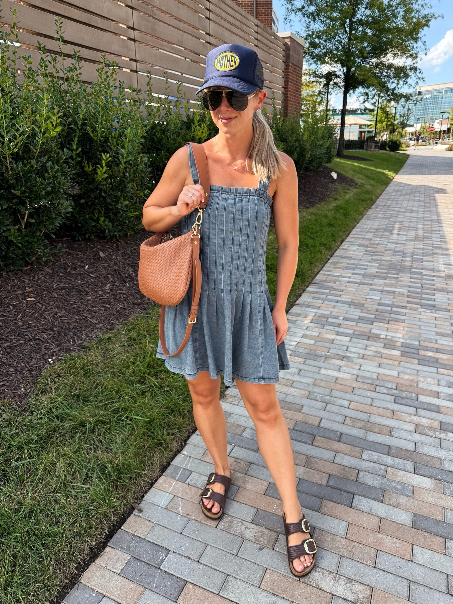 Dinner OOTD // this Mother hat and these raffia birks have been on MAJOR REPEAT! 💛 Shop via the 🔗 in my bio! Happy Sunday friends! 

Dress is old, linked similar, bag is the larger size

#LTKmomlife #LTKootd #LTKdayinmylife