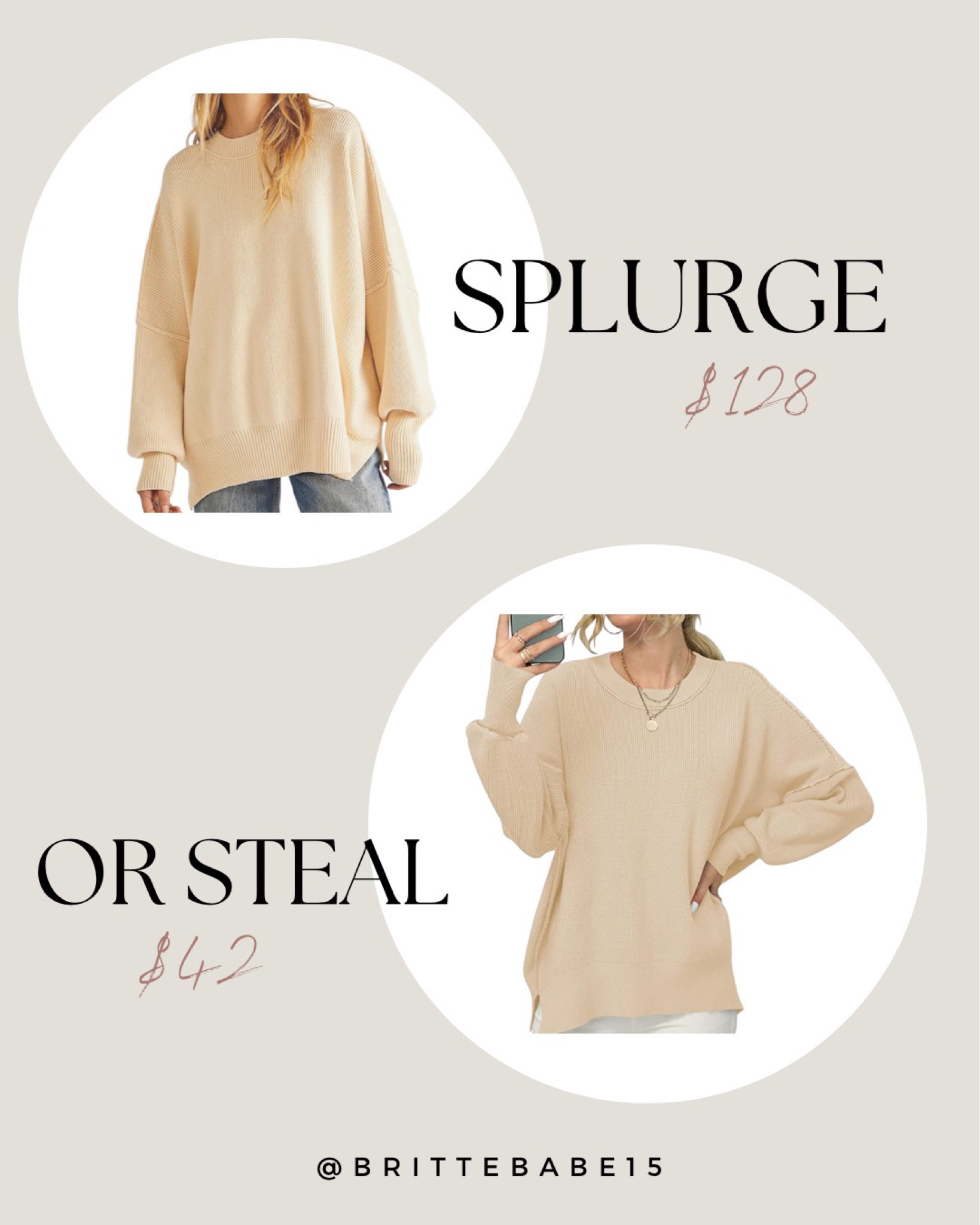 Save Vs. Splurge! I love Free People as much as the next but sometimes I want something a little easier on the wallet! This sweater from Amazon comes in multiple colors and checks every box! 

FP - M 
Amazon - L

#savevssplurge #ootd #amazon #freepeople



#LTKunder50 #LTKstyletip #LTKSale