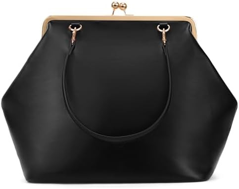CATSEA Large Women's Kiss Lock Bag PU Medium Top Handle Handbags Kiss Clasp Shoulder Bags Tote Pu... | Amazon (US)
