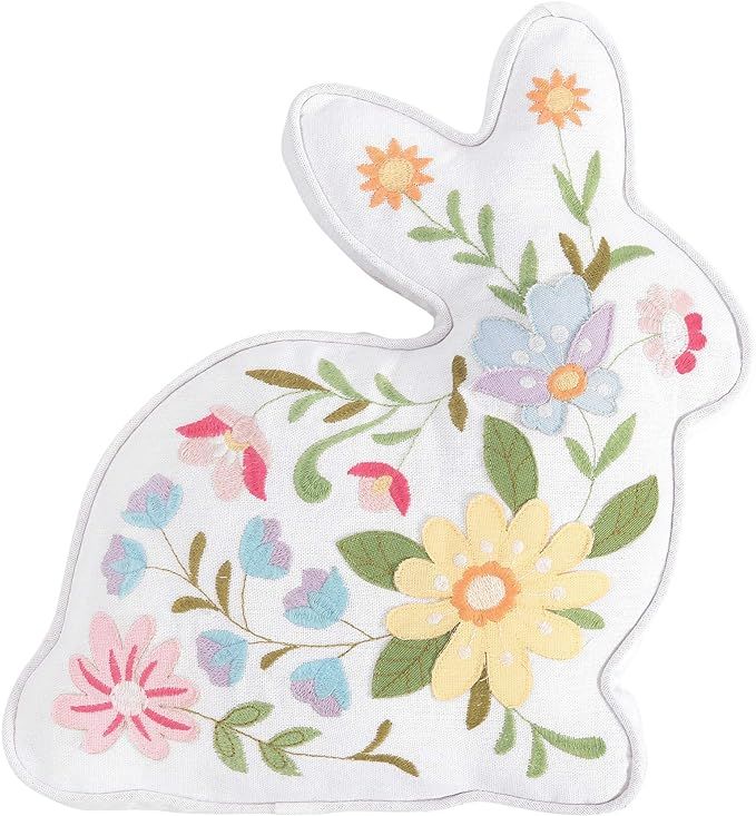 C&F Home Floral Bunny Shaped Pillow Multicolored 14" Easter Soft Woven Pillow with Filling for Co... | Amazon (US)